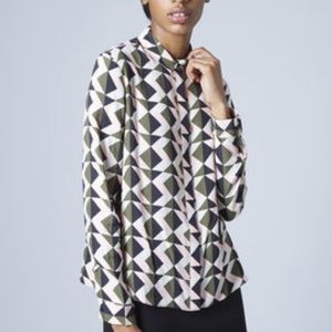 Topshop Geo Print Shirt